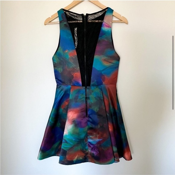 NWT Alice + Olivia Bella Watercolor A-Line Dress - Picture 4 of 7